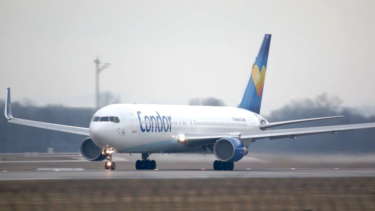 Condor Boeing 767-330/ER In Engine Vortex D-ABUF departure at Munich Airport