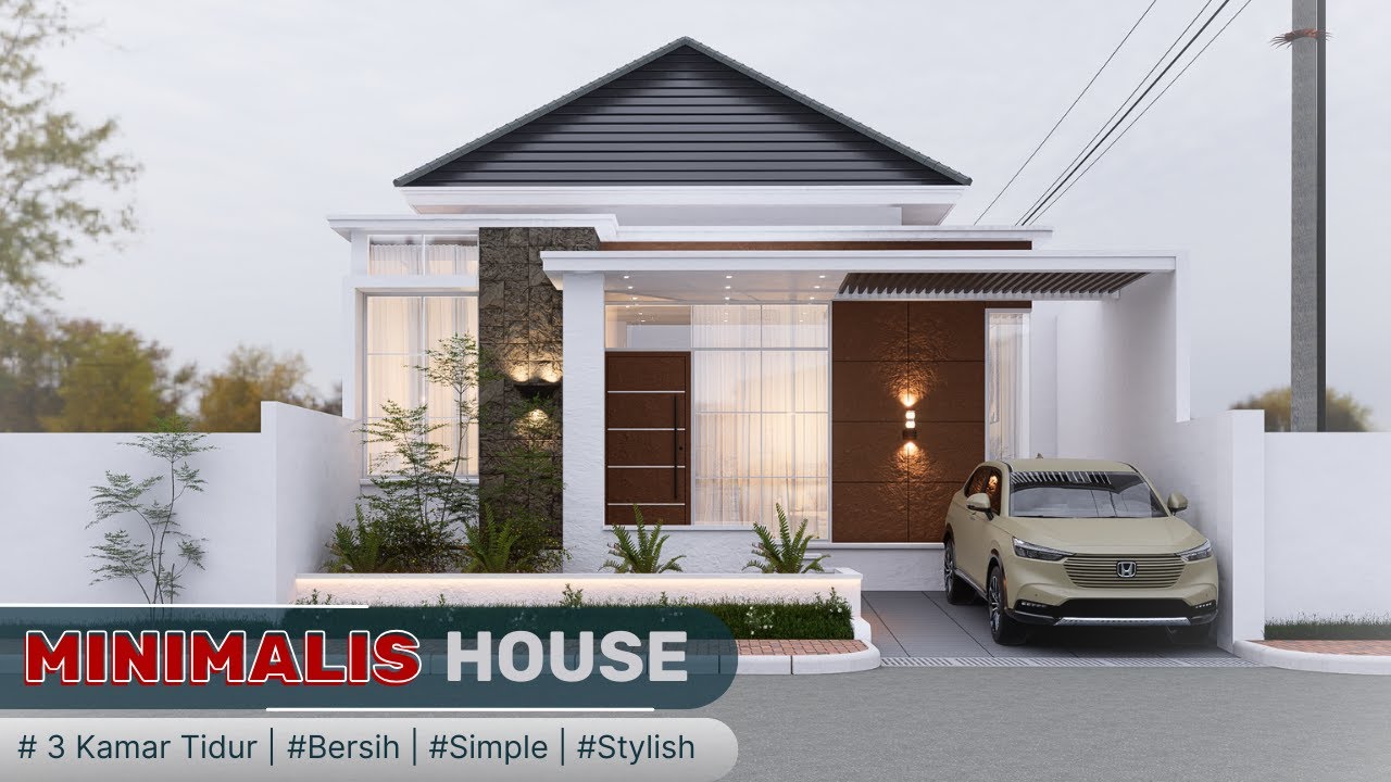 Desain Rumah Minimalis Modern Simple, Bersih Dan Stylish!! 1 Lantai Dengan 3 Kamar Tidur