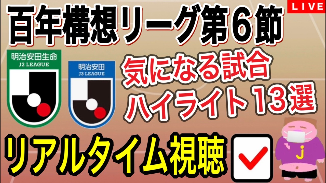 【LIVE配信】我が軍連敗により気分転換で2026シーズンJ2J3百年構想リーグ第6節全試合の中から気になる試合13選のハイライトをチェックしながら今節を振り返るお時間でございます。