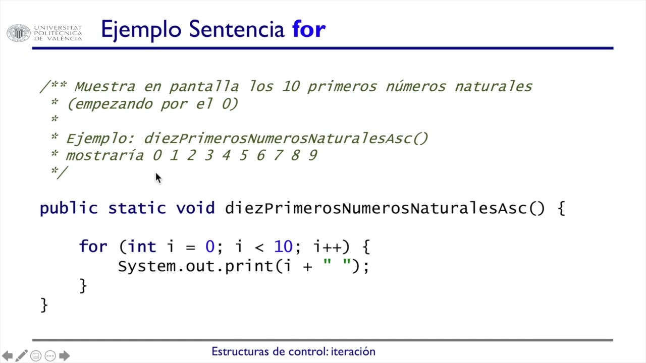 Estructuras de control: iteraci&oacute;n |  | UPV