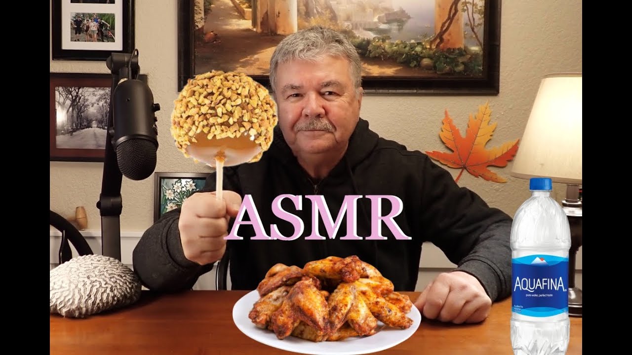 ASMR CARAMEL APPLE  AND WINGS RAMBLE WITH WHISPER