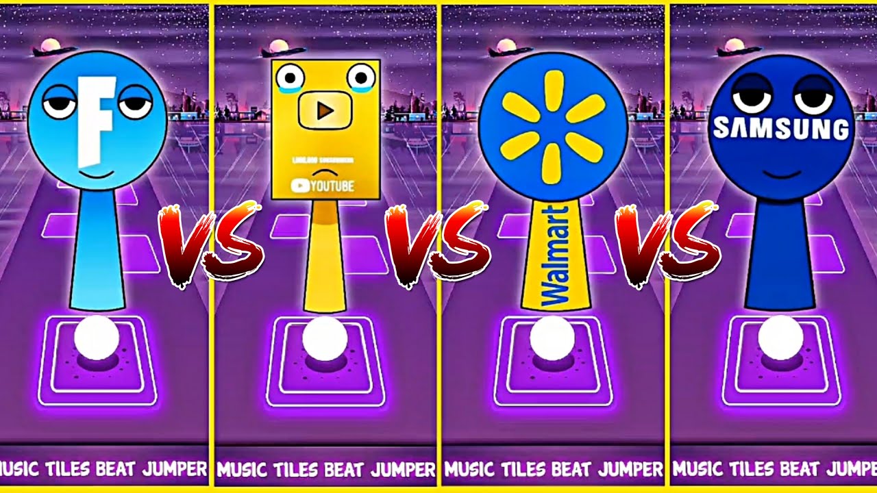 SPRUNKI OC FORTNITE🆚YOU TUBE PLAY BUTTON🆚WALMART🆚 SAMSUNG COFFIN DANCE SONG IN TILES HOP