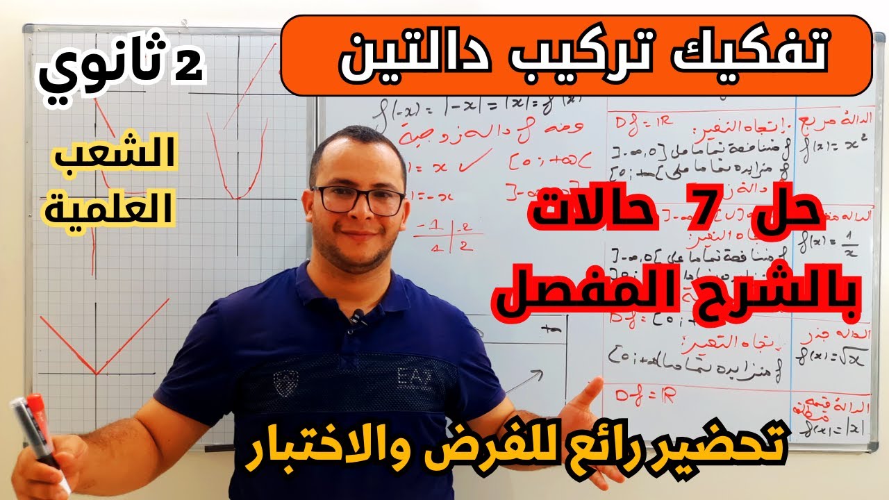 درس تفكيك دلة مركبة الى دالتين مع تمرين شامل | رياضيات السنة ثانية ثانوي الشعب العلمية