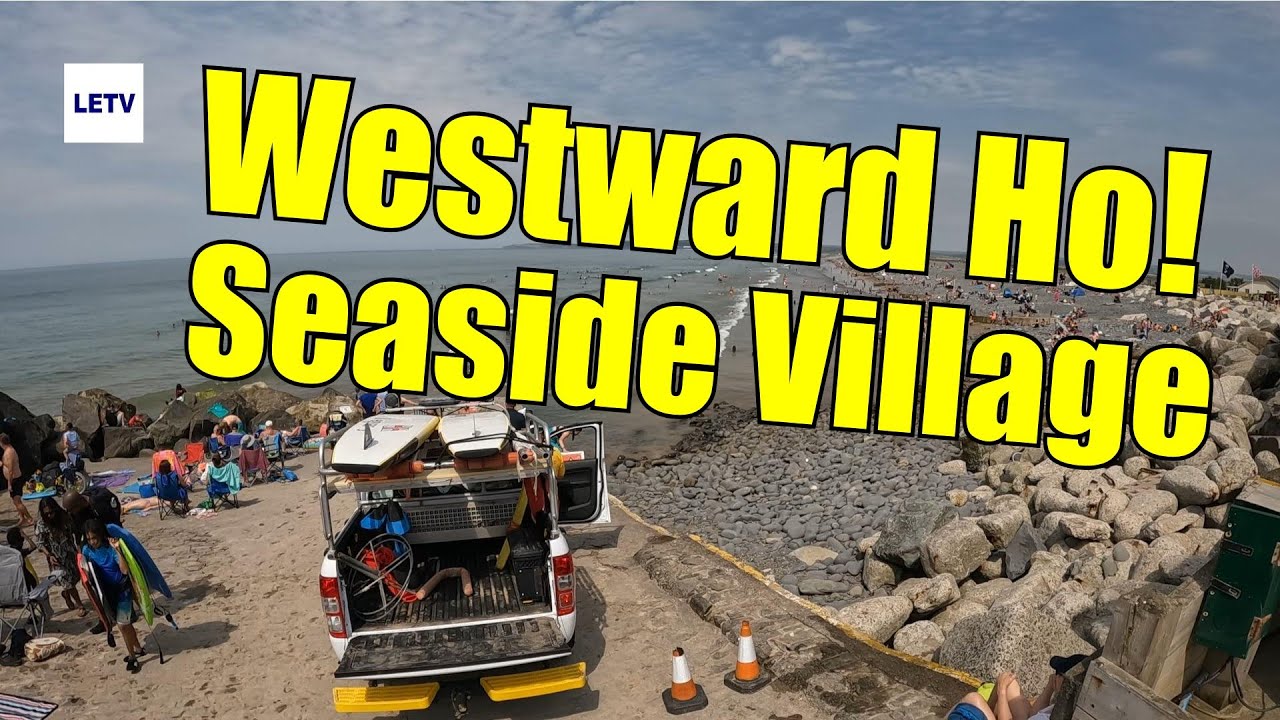Walking Westward Ho! Beach, North Devon, England