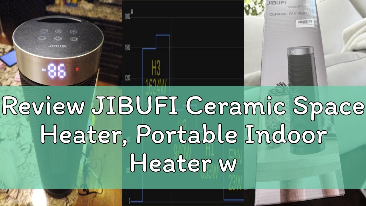 Review JIBUFI Ceramic Space Heater, Portable Indoor Heater with Remote Control, Three Heating Modes,