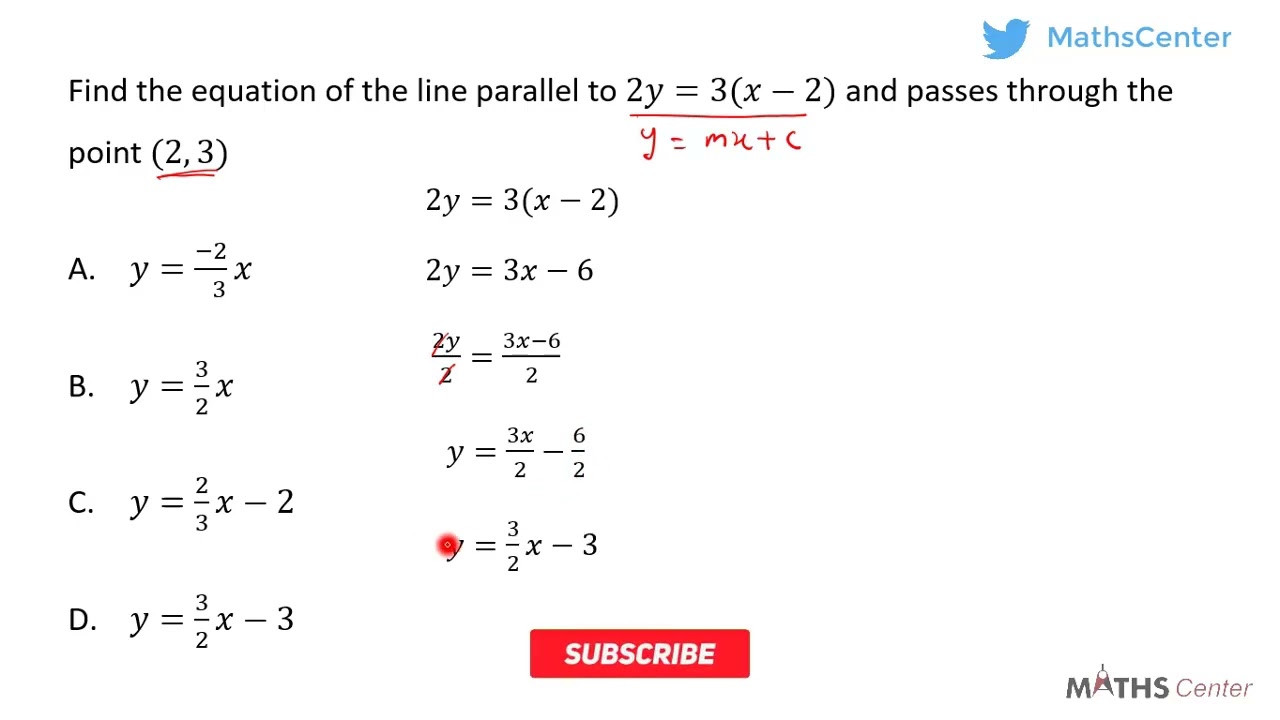 Straight Lines | Equation of a Line | Likely Examination Question | Maths Center