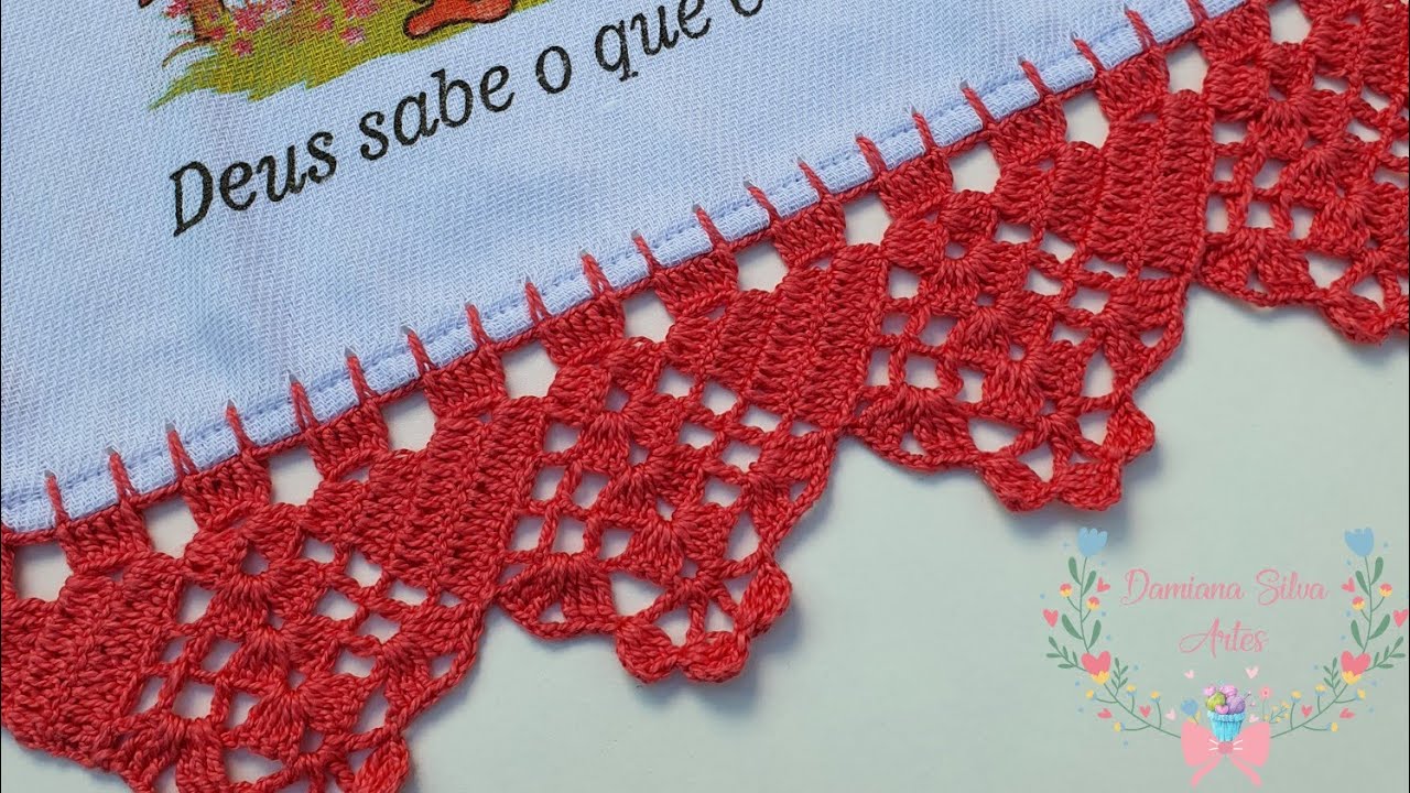 bico de croche no pano de prato fácil Passo a passo #283