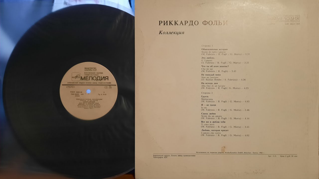 Riccardo Fogli.Collezione.Lp1984. Side B