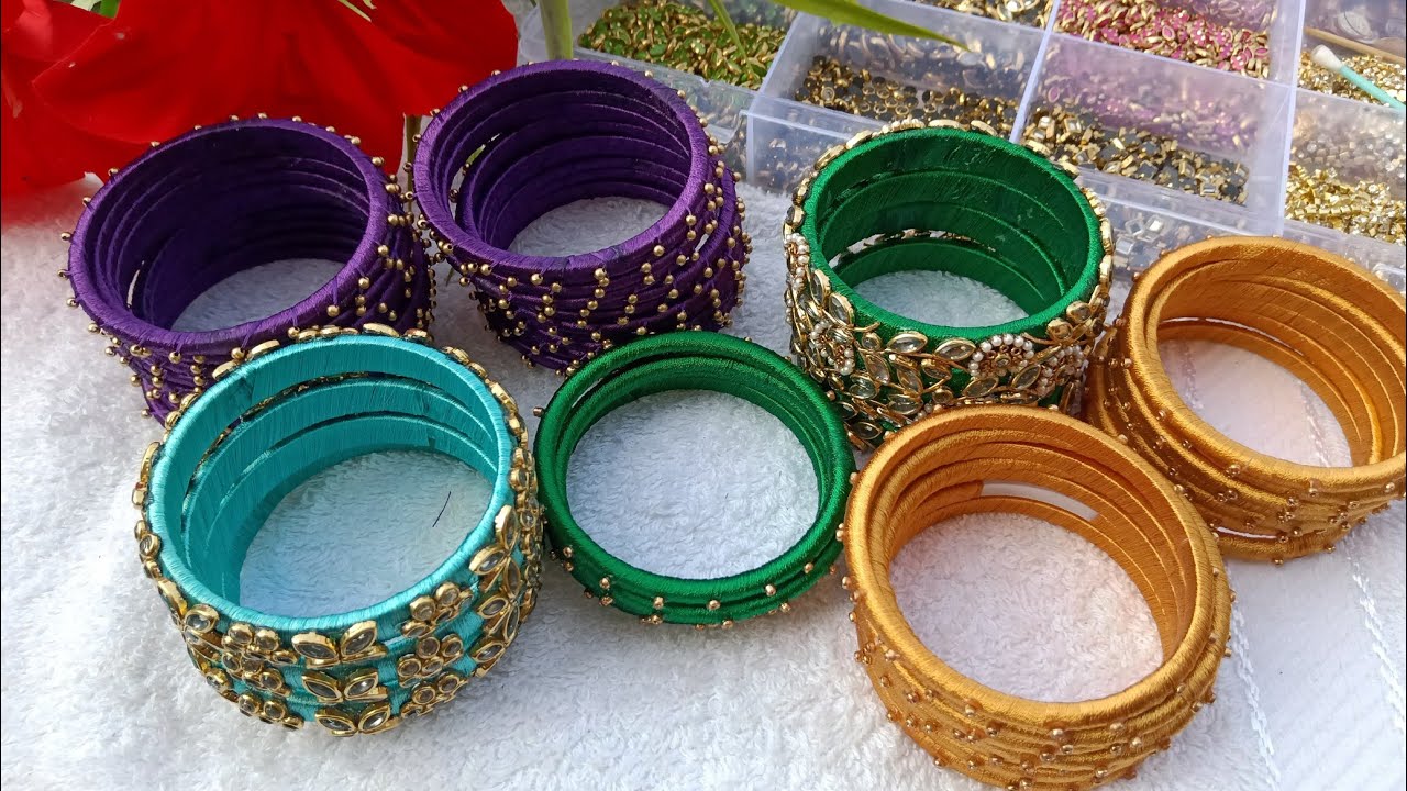 simple and latest silk thread bangles making#custamisedbangles#Bridal