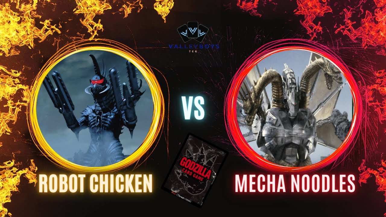 Robot Chicken(Gigan) VS Mecha Noodles(King Ghidorah)! Clash of Mecha Monsters!