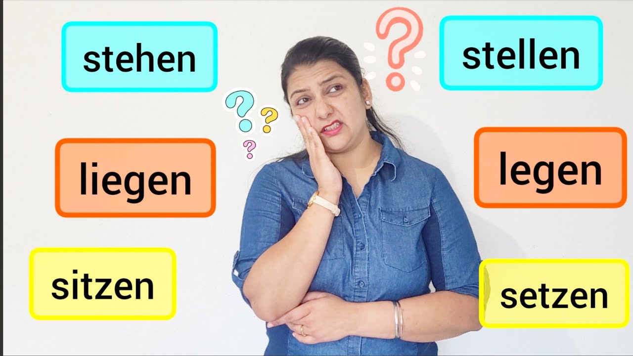 Stellen- stehen; legen- liegen; setzen- sitzen; hängen- hängen; Die Positions und Richtungsverben;A2