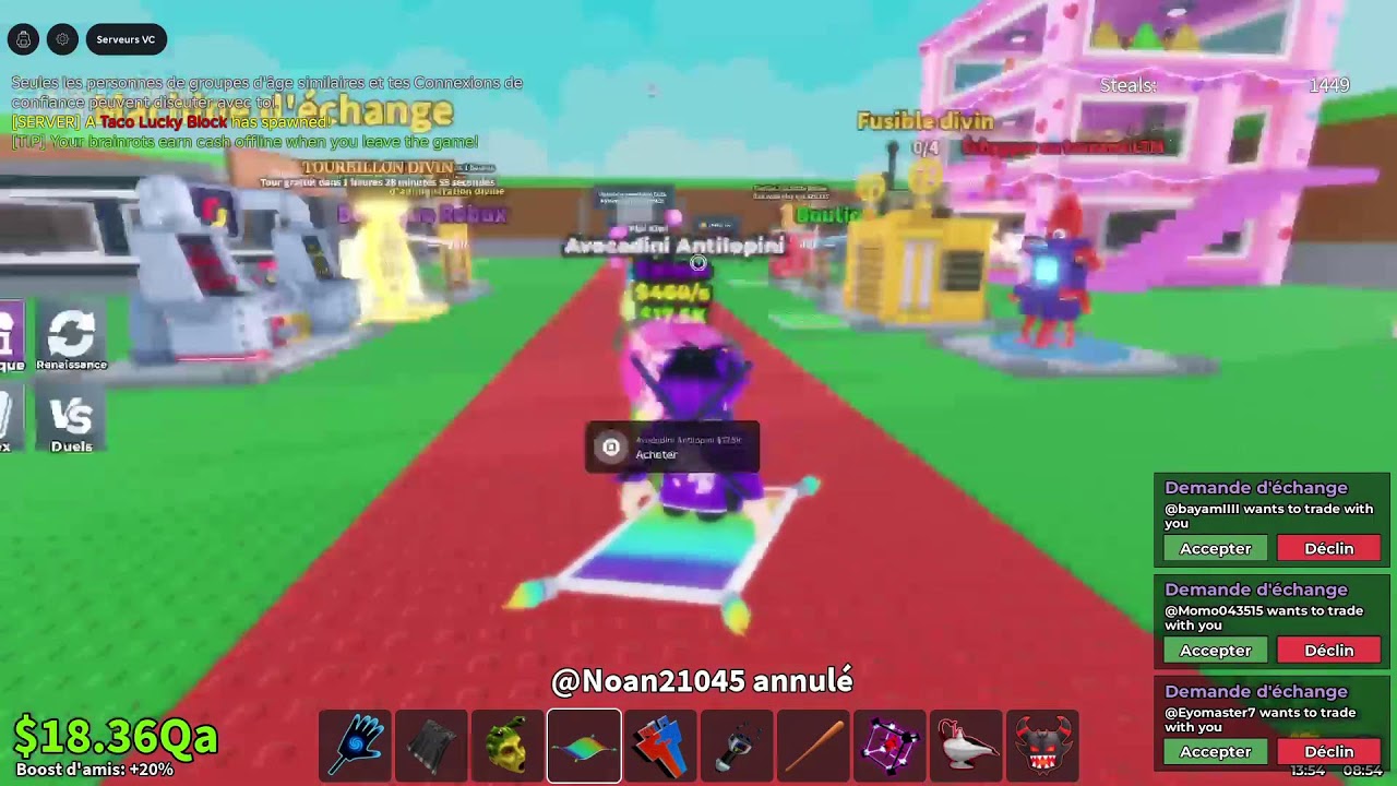 Live fr en direct je trade steal a brainrot#roblox #stealabrainrot #trade #pvp