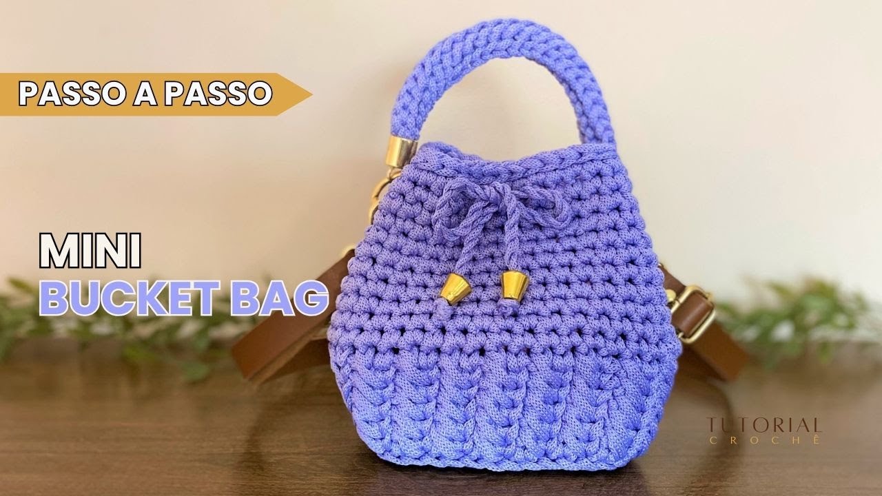 Mini Bucket bag de crochê / Bolsa saco com fio náutico