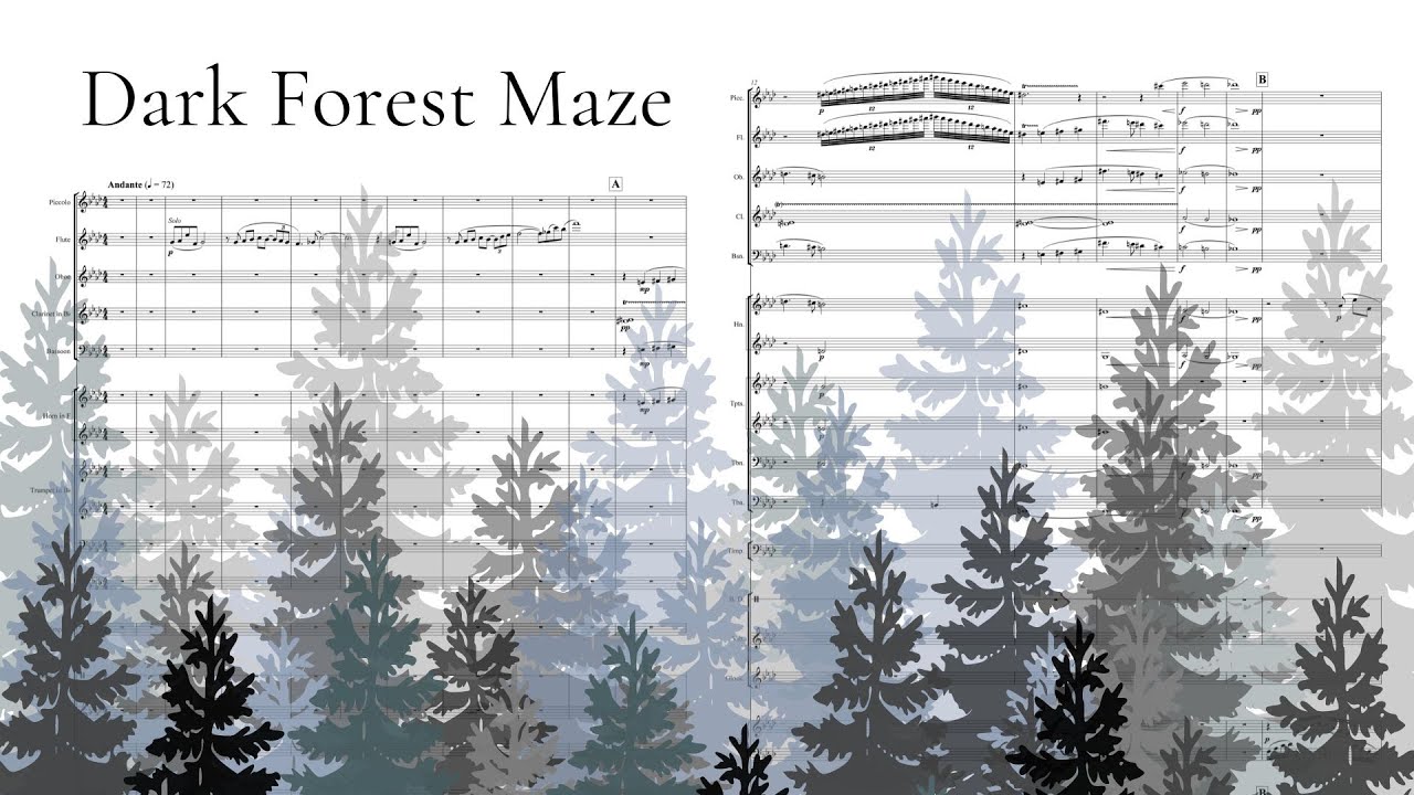 Dark Forest Maze (Orchestral Arr.) - Sheet Music/Score 【original composition】 4K