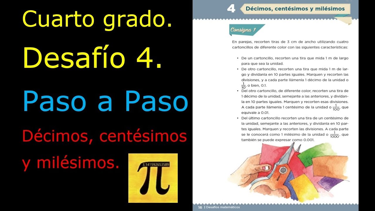 ✅CUARTO GRADO DESAFÍO👉 4 PASO A PASO Décimos centésimos y milésimos📐📏