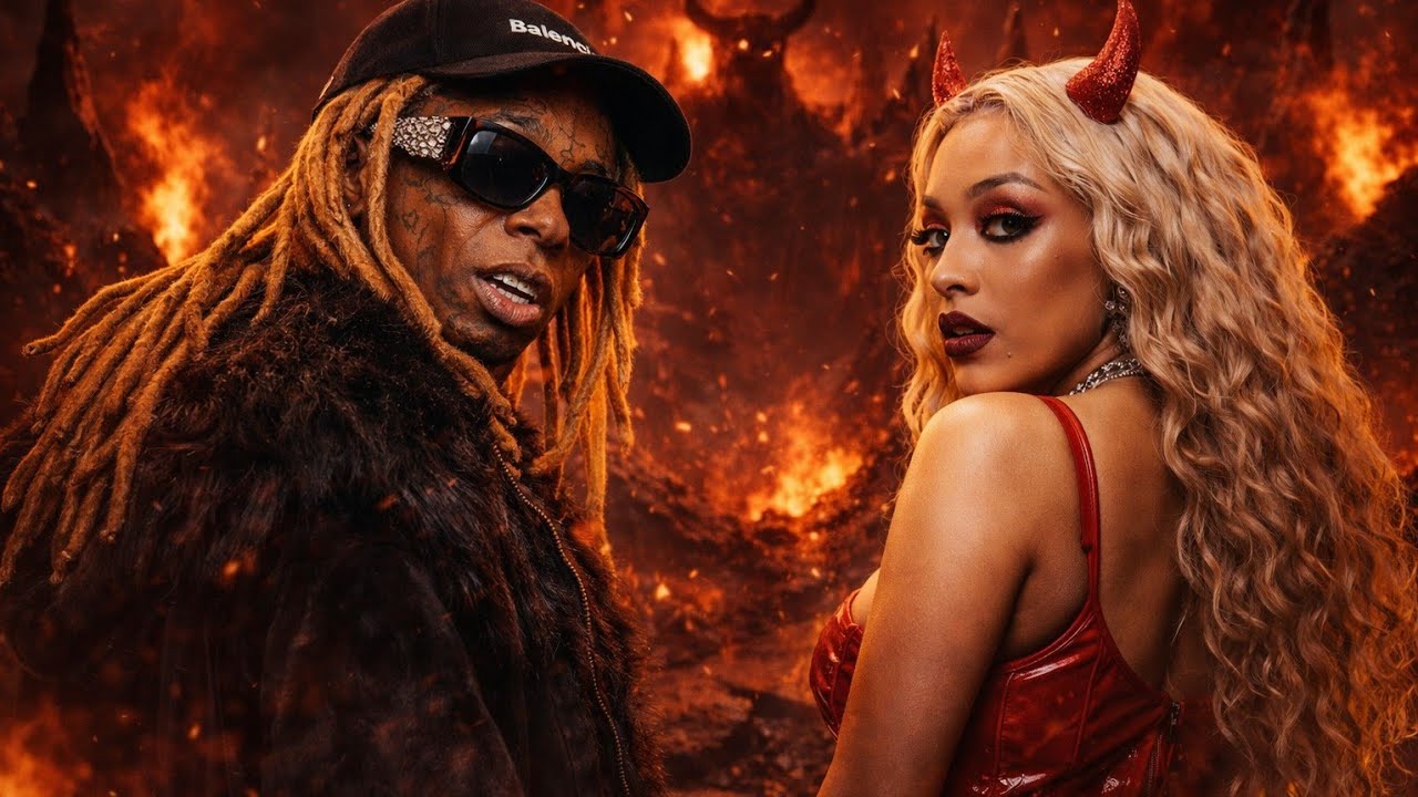"Lil Wayne ft Doja cat - Born From the Flames (Official Lyrics Video)"