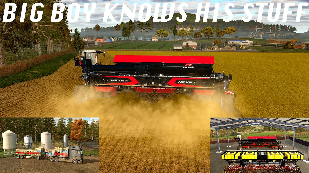 Harvesting soybeans with Nexat | (Ep.64) FS25 - Highlands Fishing