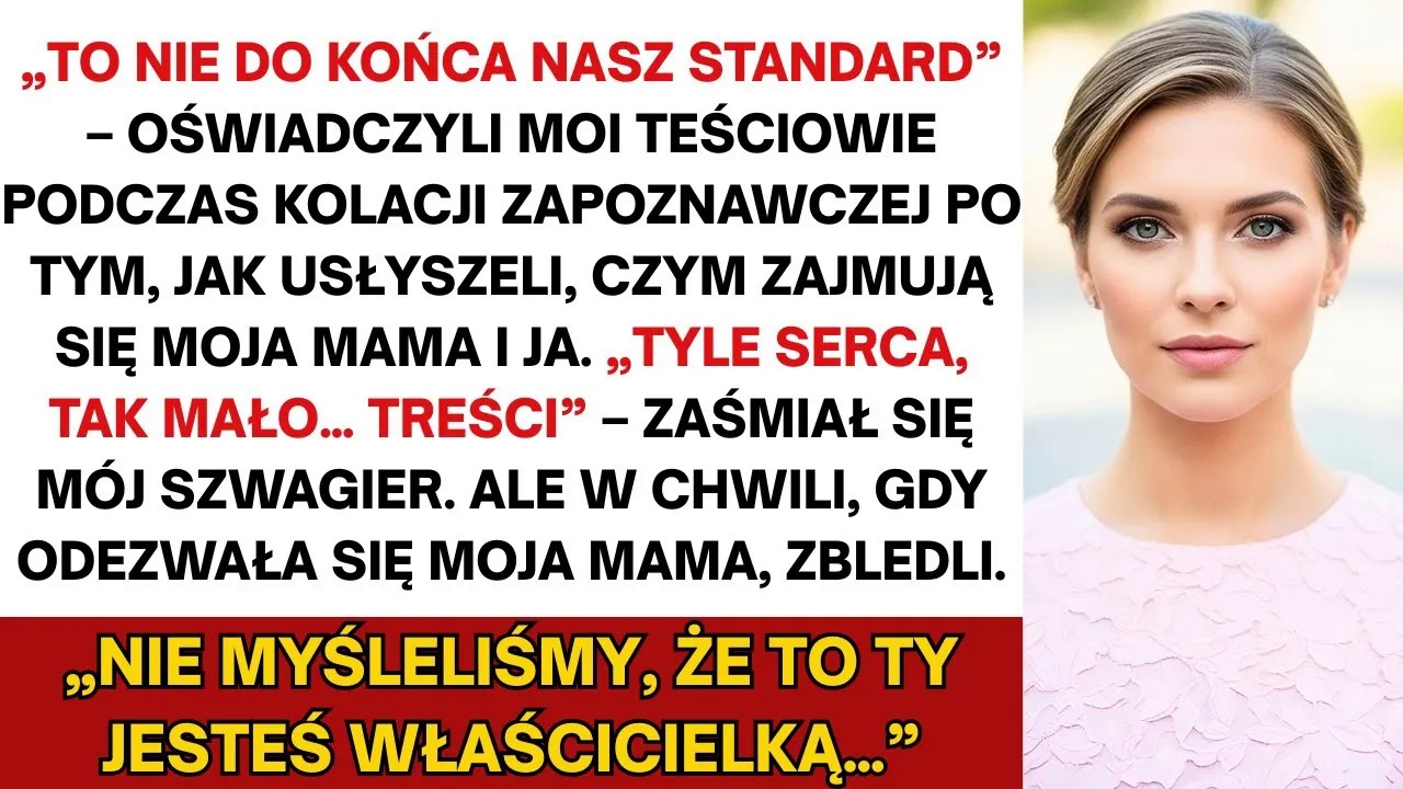 Rodzina mojego męża wyśmiewała pracę mojej mamy podczas kolacji zapoznawczej — aż do chwili, gdy ona