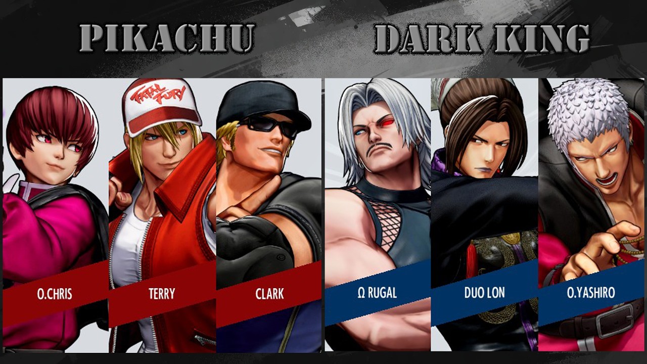O. CHRIS, TERRY, CLARK ⚡ PIKACHU VS DARK KING ⚡ RUGAL, DUO LON, O. YASHIRO | THE KING OF FIGHTERS XV