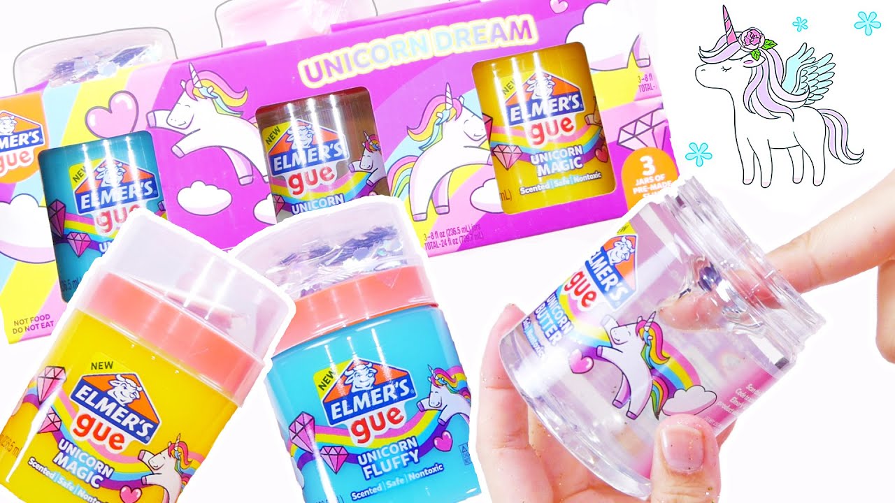 【ASMR】Elmer's Gue Premade Slime、Unicorn Dream Slime Kit🦄　エルマーズのユニコーンドリームスライムキット【音フェチ】