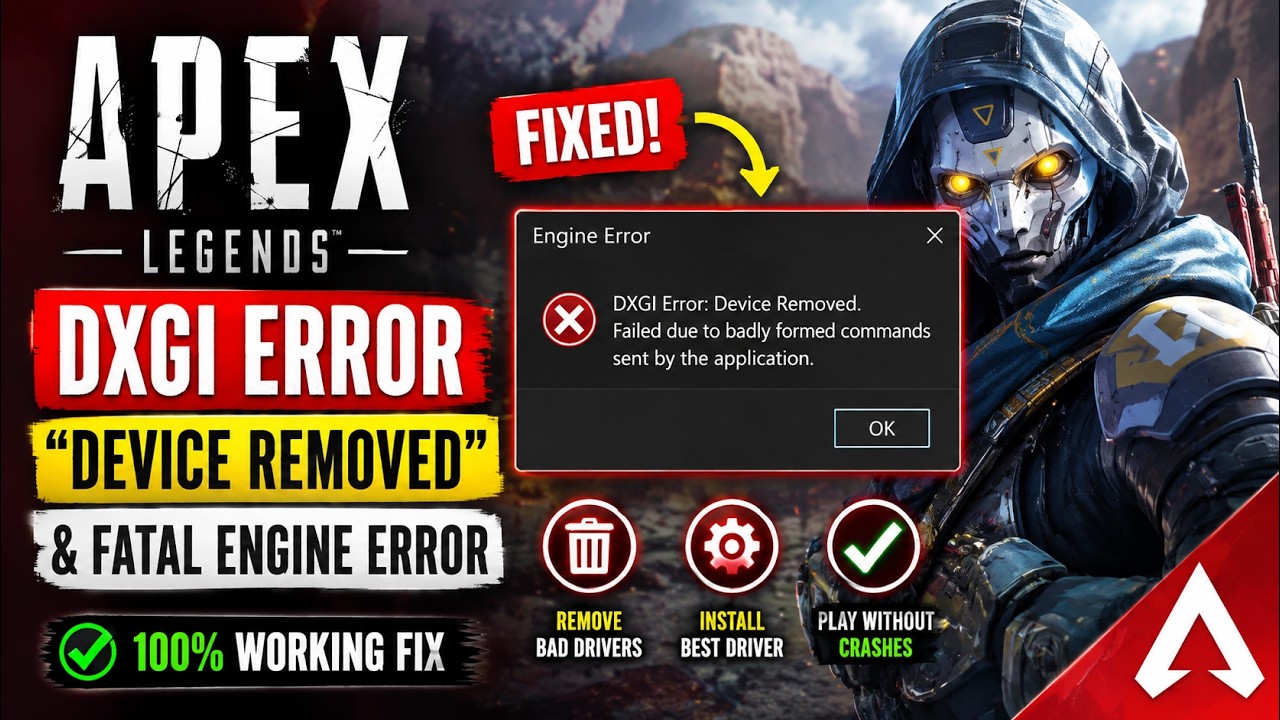 Apex legends fatal error Ox887A0006 AMD GPU How to fix it