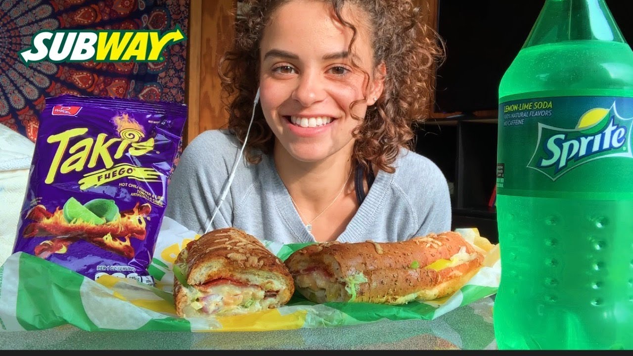 ASMR SUBWAY EATING SHOW *Eating Sounds*