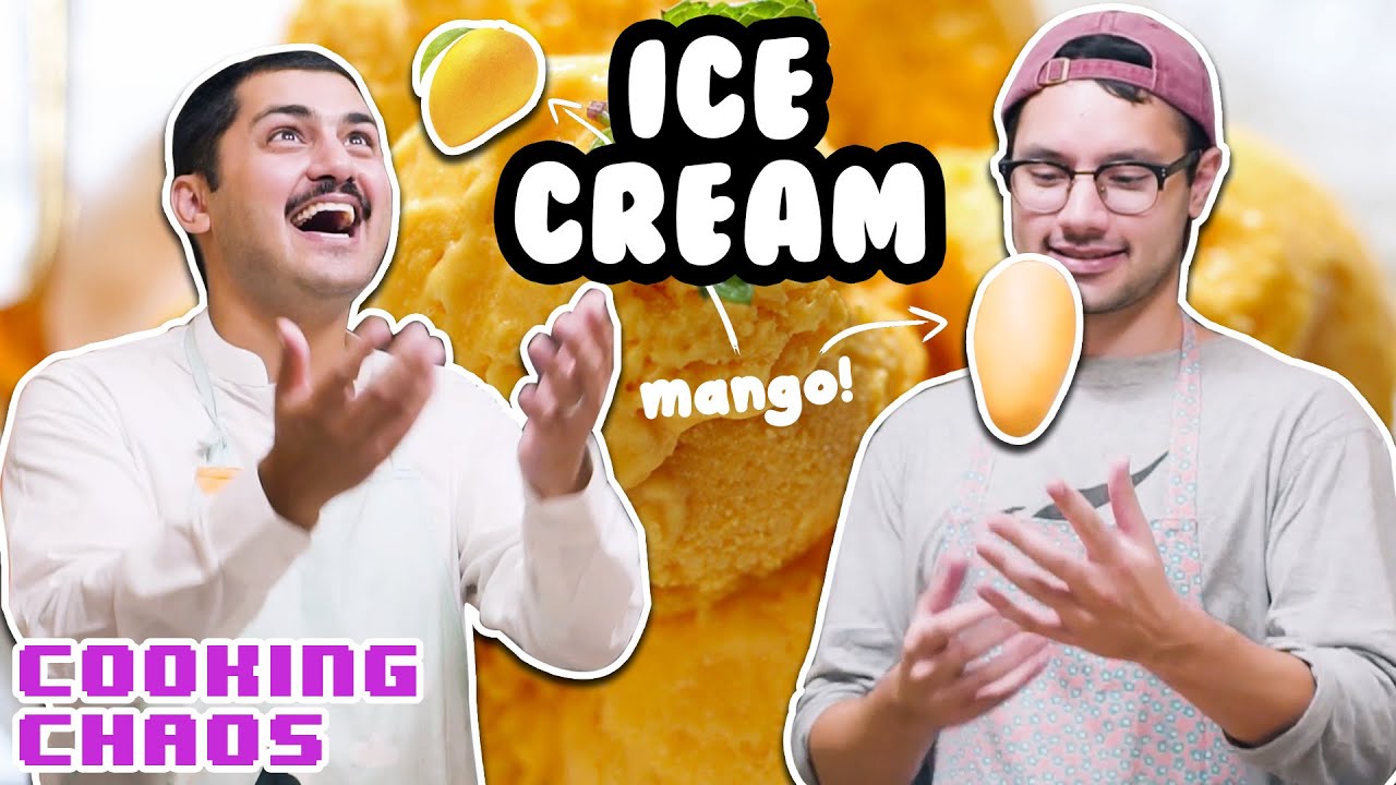 How to Make Mango Custard Fried Egg Frozen Dessert (definitely NOT Ice Cream) | Cooking Chaos