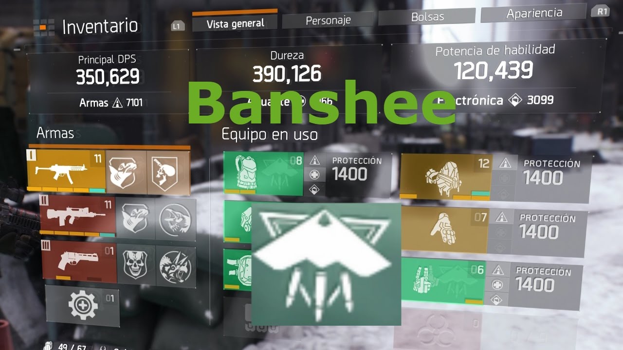 the division 1.6 mejor build de banshee  set con mas daño