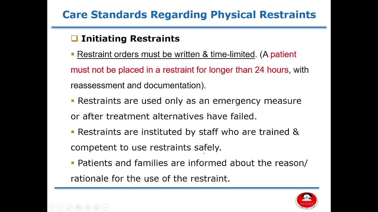 Critical Care Nursing - Lecture 2 (Part 2): Restraint in Critical Care