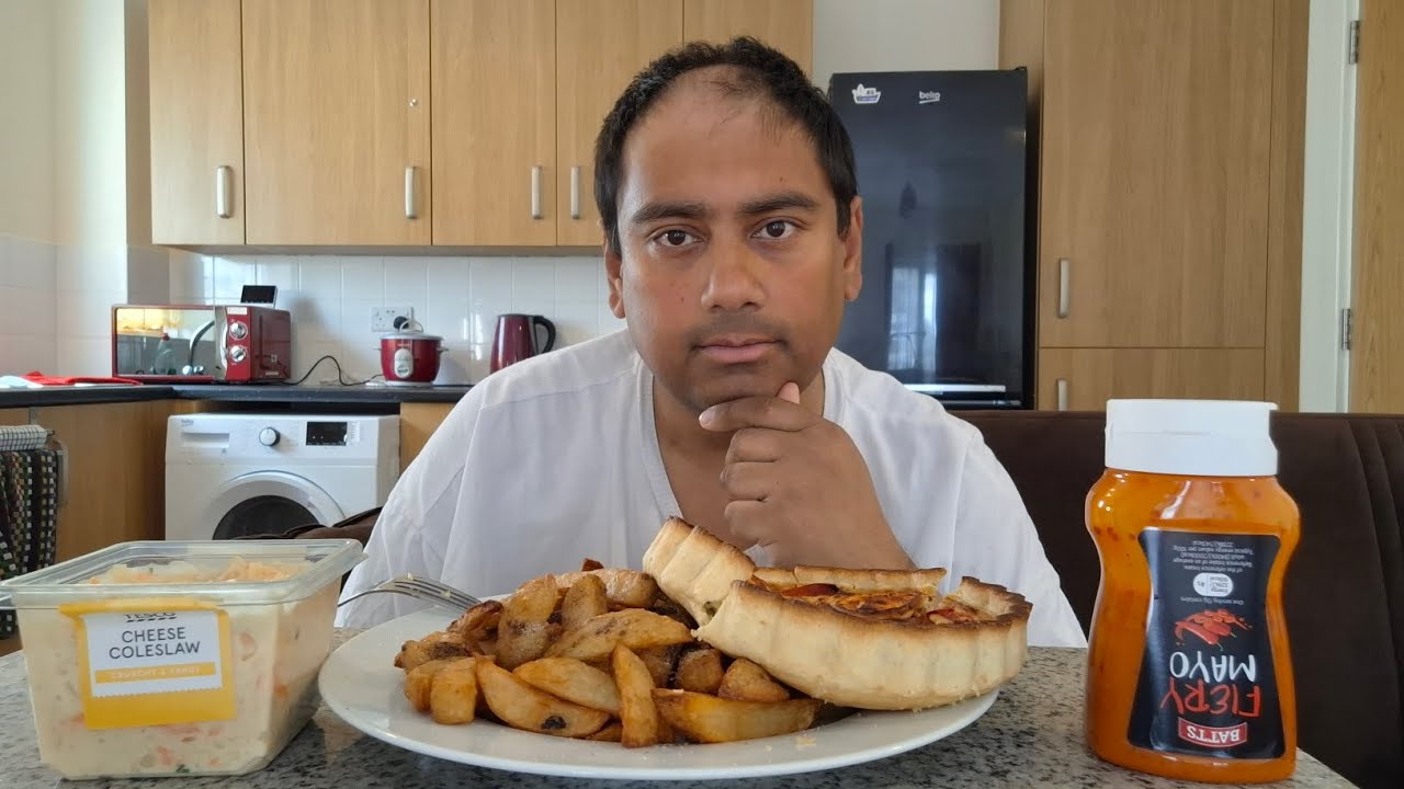 Pie & chips uk mukbang