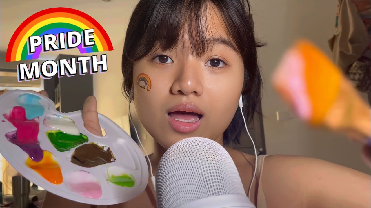ASMR Spit Painting You For Pride Parade 🏳️‍🌈👩🏼‍❤️‍👩🏽 (no talking)