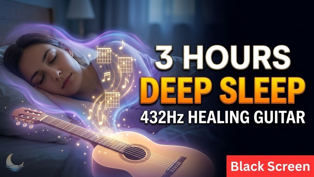 Pure Acoustic Guitar for Sleep | 432Hz | 3 Hours of Healing Resonance | Black Screen No Distraction