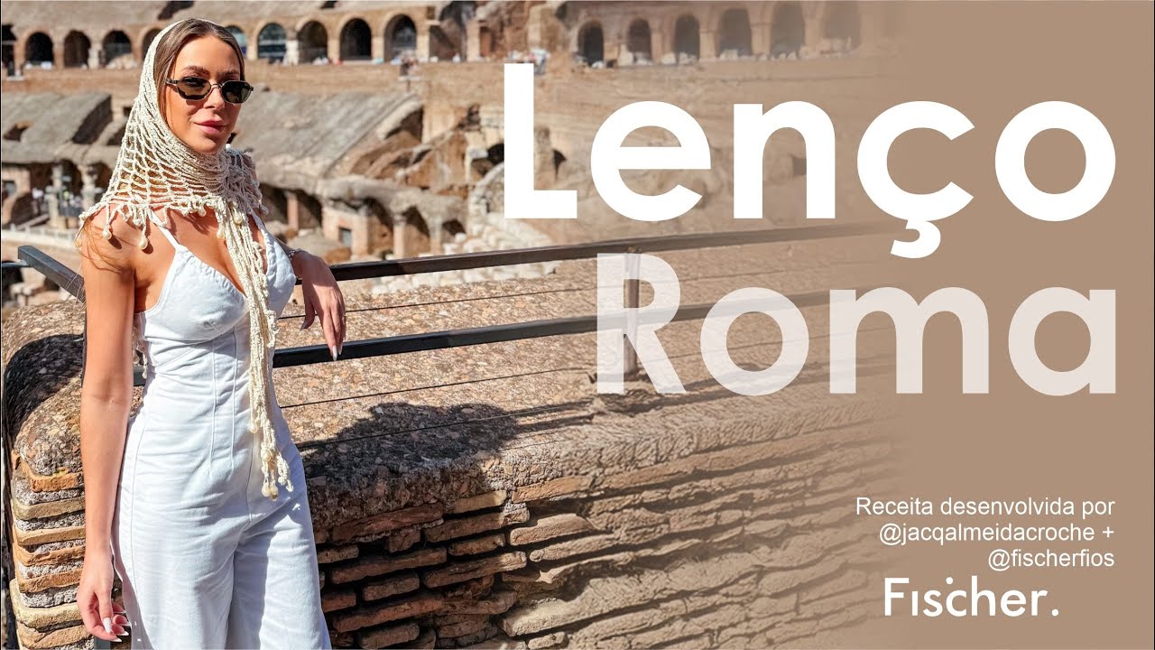 Lenço Roma em crochê com Fio Organos da Fischer | Por Jacque @Jacqueline Almeida