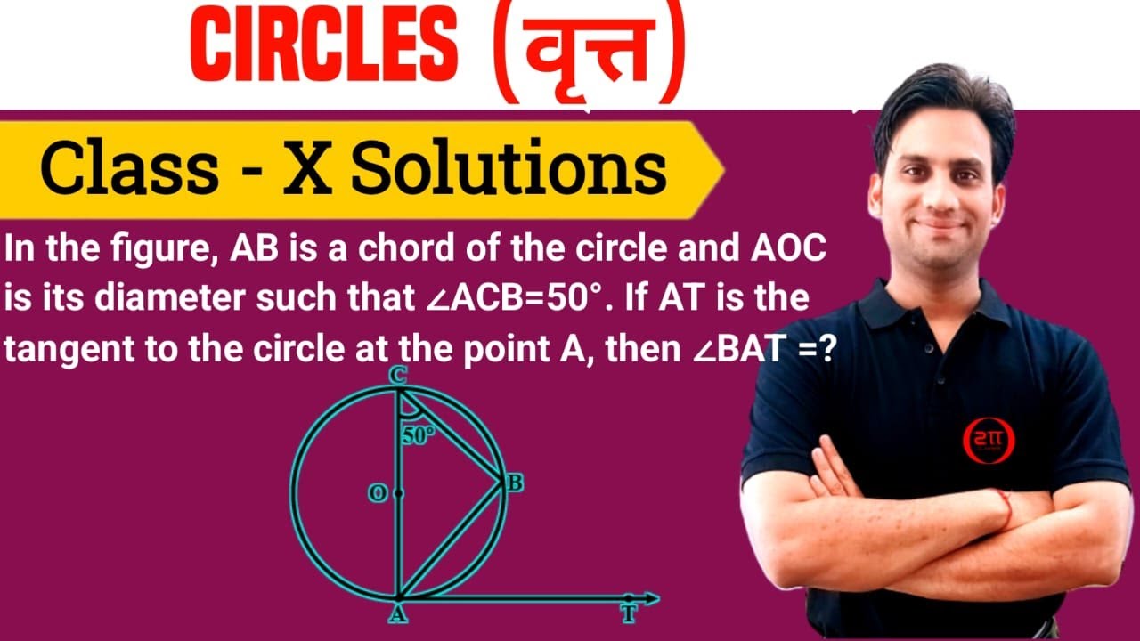 In the fig., AB is a chord of the circle and AOC is its diameter such that ∠ACB = 50°. If AT is the