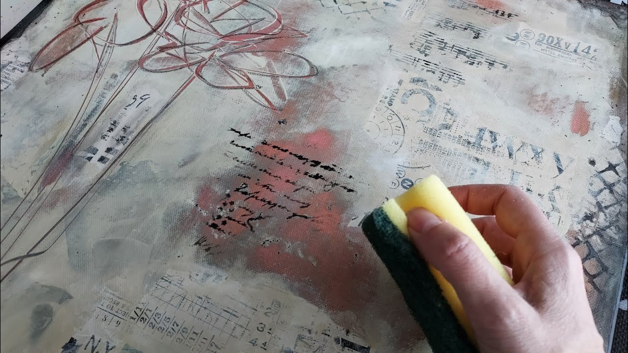 Watch me STRUGGLE with this Abstract Mixed Media Painting