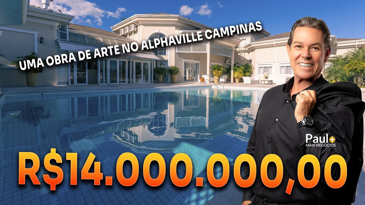 MANSÃO CLASSICA DE R$14.000.000,00 NO ALPHAVILLE EM CAMPINAS-SP  ACONCHEGANTE E SOFISTICADA
