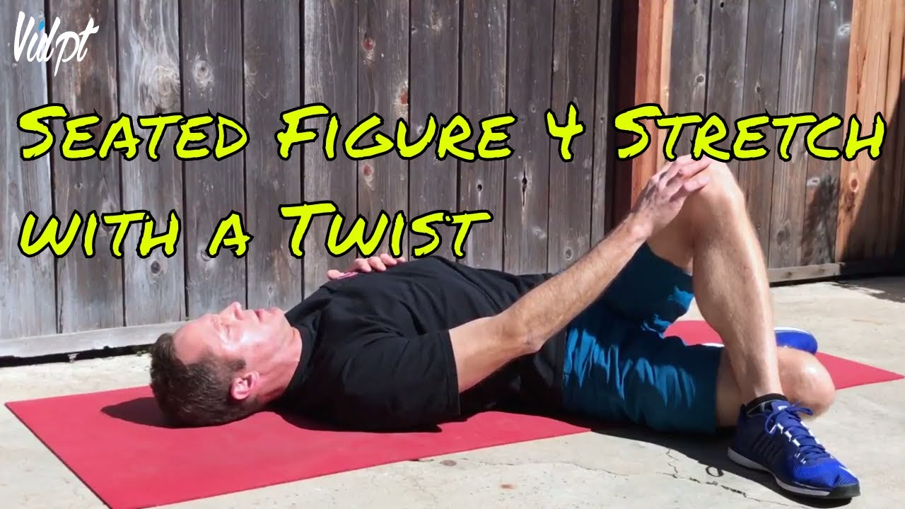 Seated Figure Four Stretch with a Twist for IT Band Syndrome and Piriformis Muscle - Vidpt