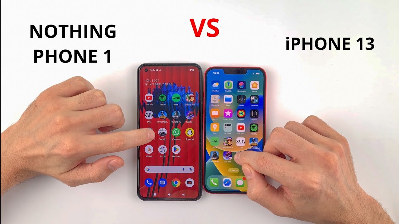 Nothing Phone 1 vs iPhone 13 | SPEED TEST