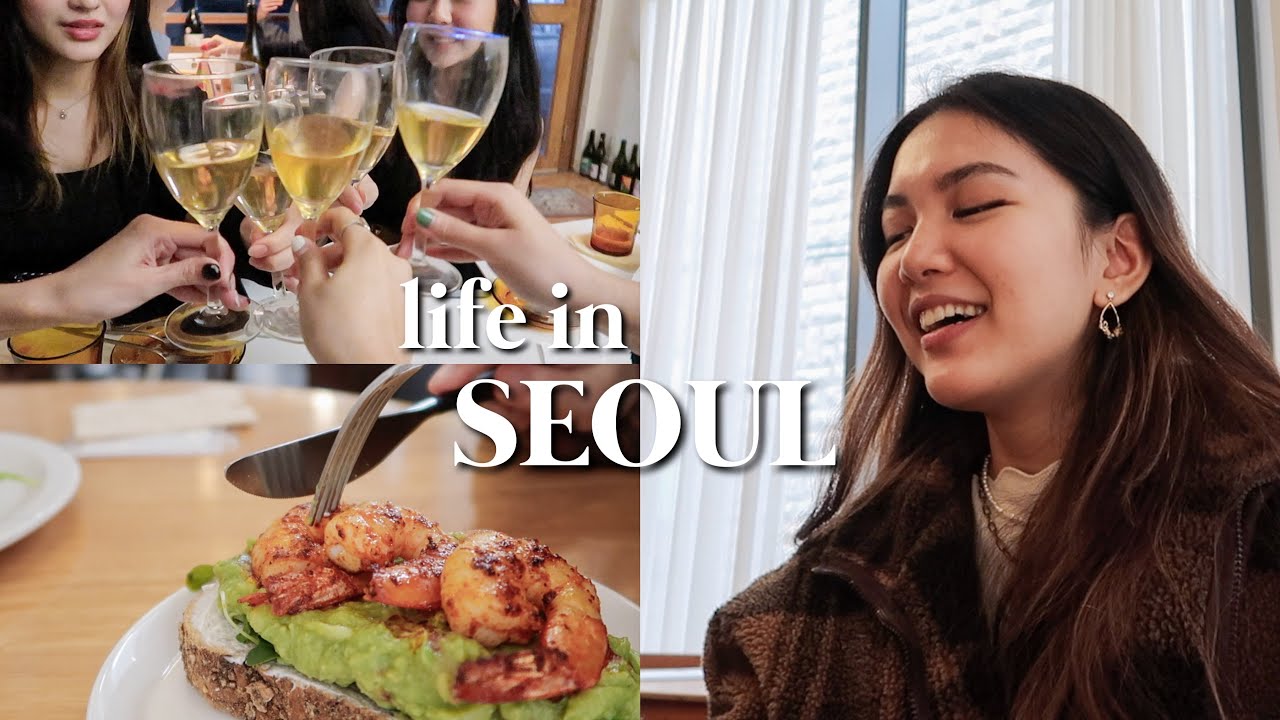 vlog / wine date with uni friends, seoul cafes, errands, visiting family & living life :)