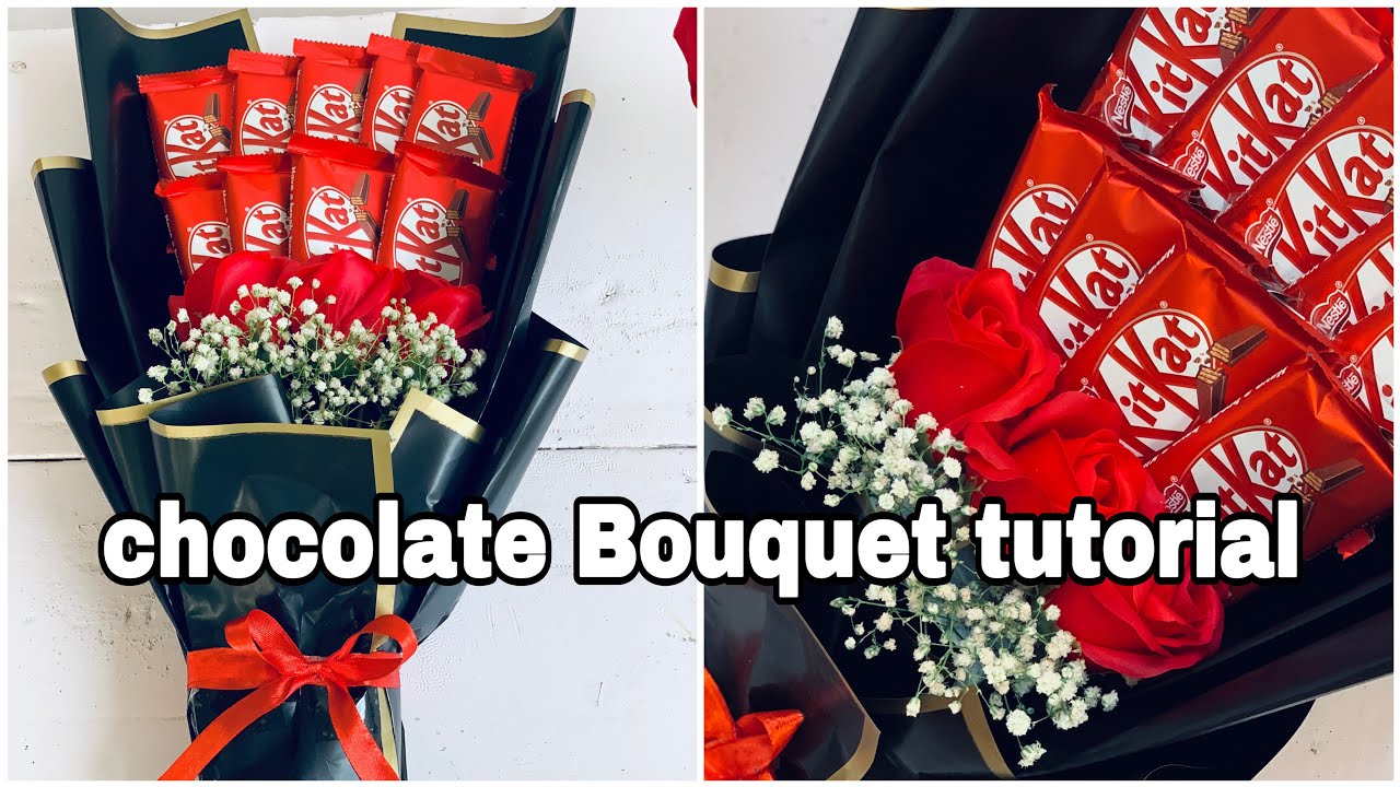 Flower chocolate bouquet|chocolate bouquet making tutorial in malayalam