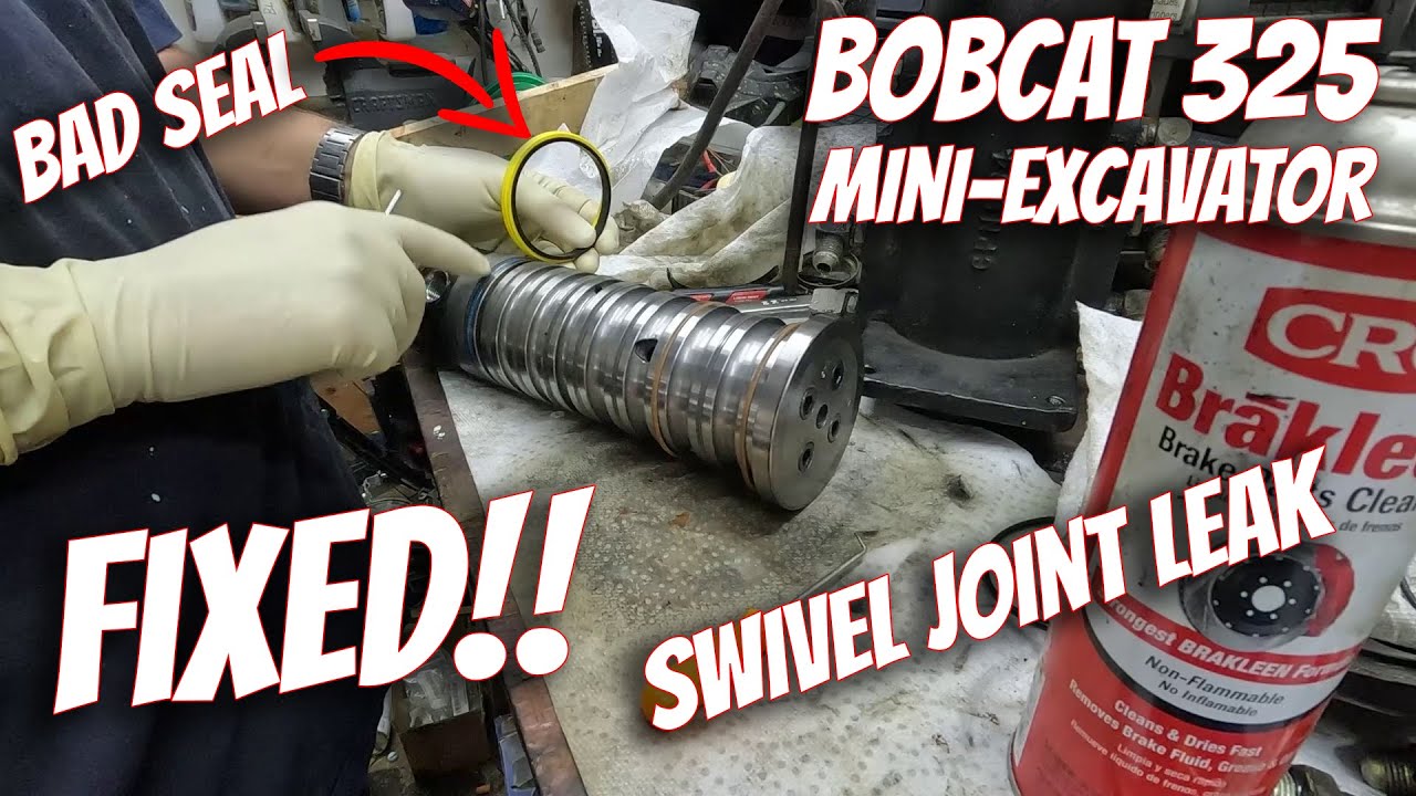 Fixing a leaky seal in a Bobcat Swivel Joint.  Found a bad seal.  1 of MANY leaks fixed!