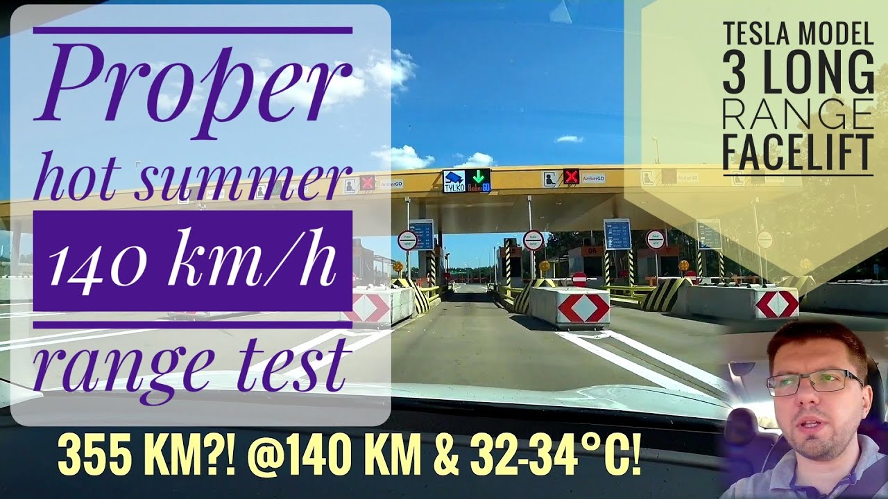 👌 [old version]Summer 140 km/h range test of Tesla Model 3 Long Range 2021