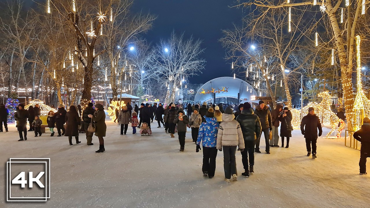 ❄️ New Year Karaganda 2025 Right Now🎄| Fabulous Winter Streets! | Kazakhstan 4K