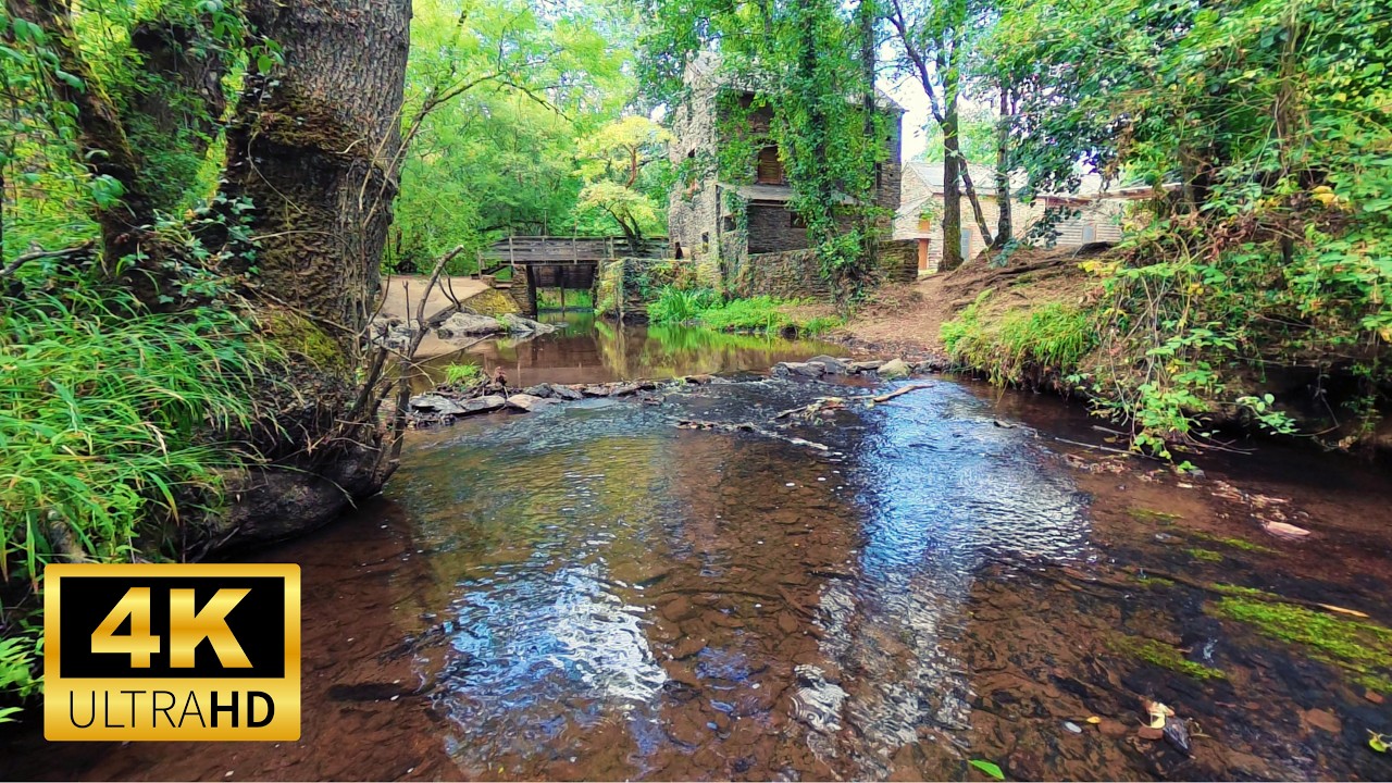 Old Watermill Stream ASMR | Gentle Water Sounds for Relaxation | 4K | No AI