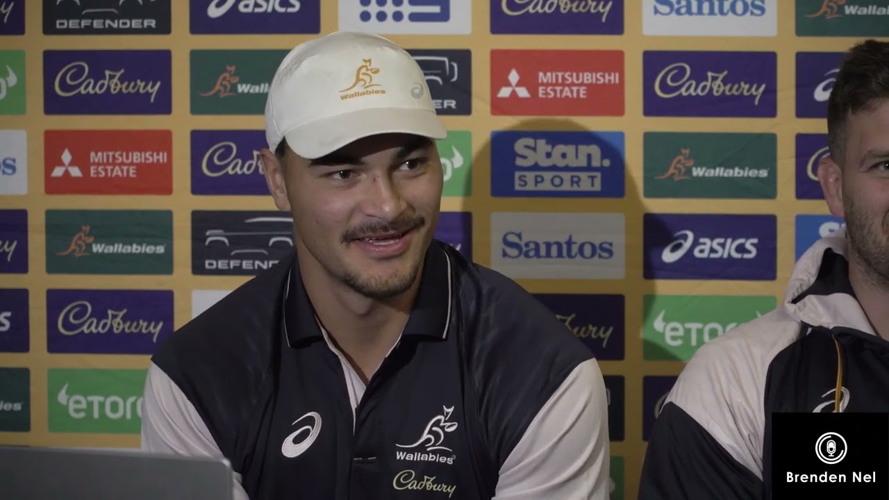 WALLABIES:   Hooker Dave Porecki and centre Jordan Petaia  press conference in Dunedin