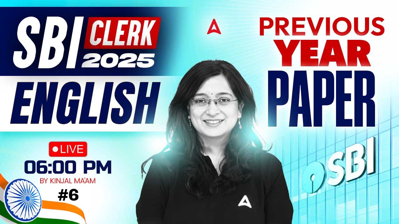 SBI Clerk 2025 Prelims | SBI Clerk English Previous Year Paper #6 | English By Kinjal Ma'am