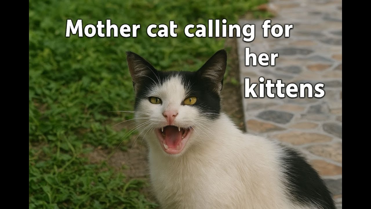 A mother cat calling for her kittens