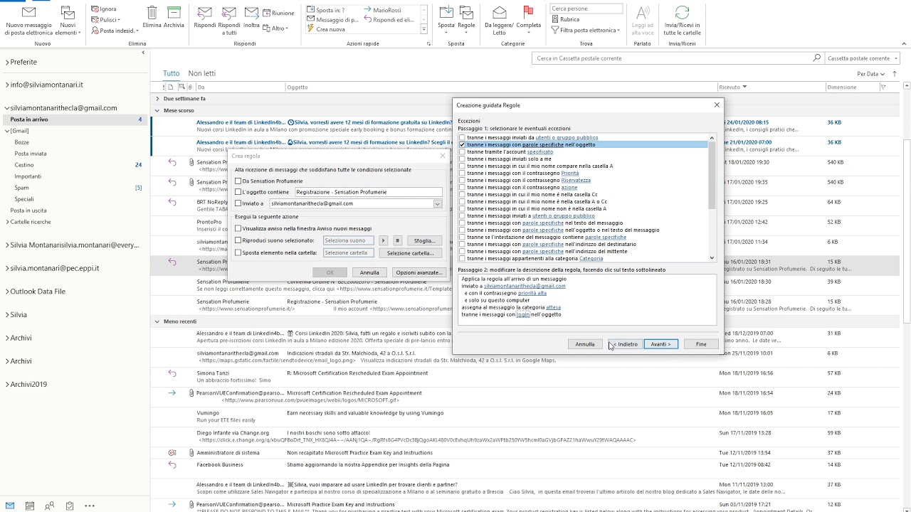 Outlook 6 di 6 Regole ed Azioni rapide per gestire email