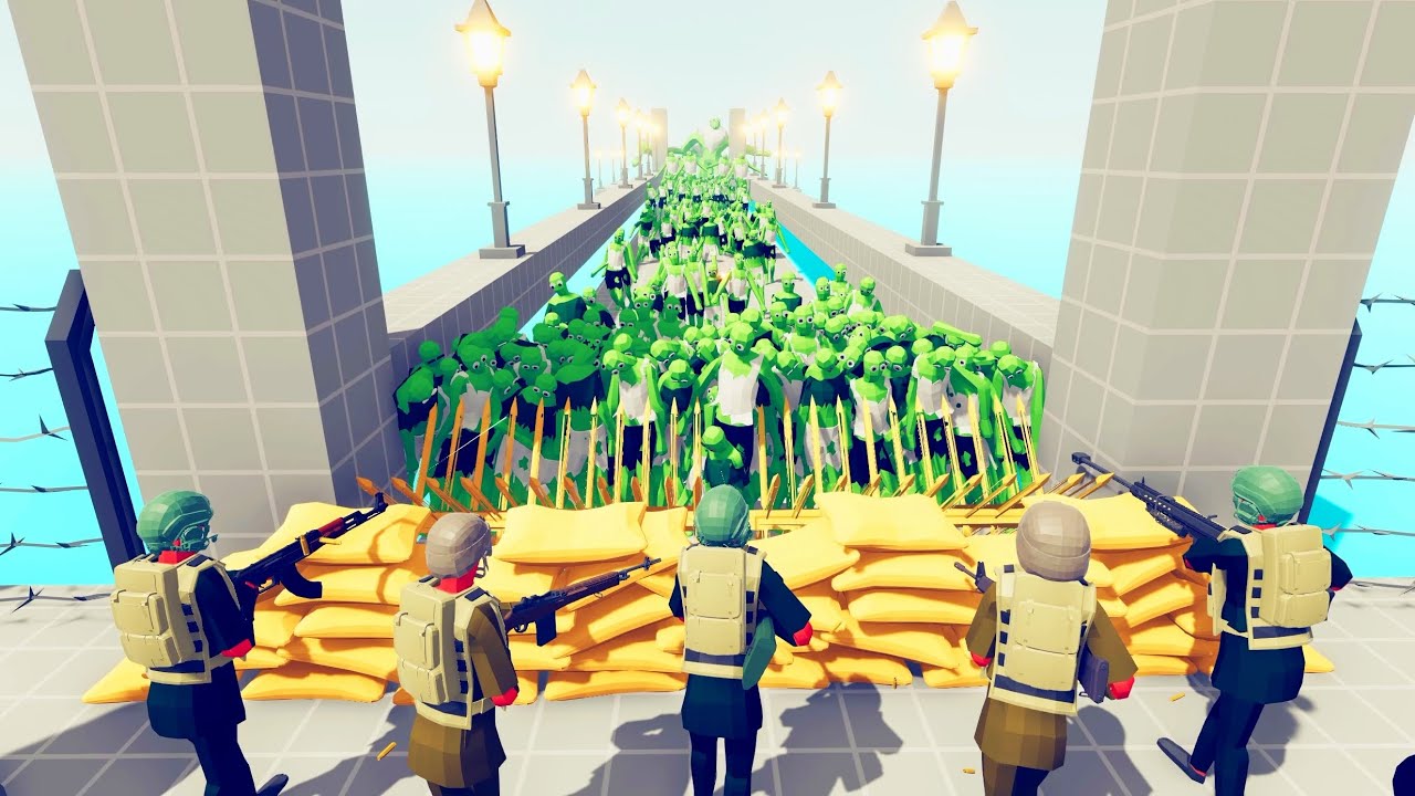Zombies 100 Units vs Army - Totally Accurate Battle Simulator TABS