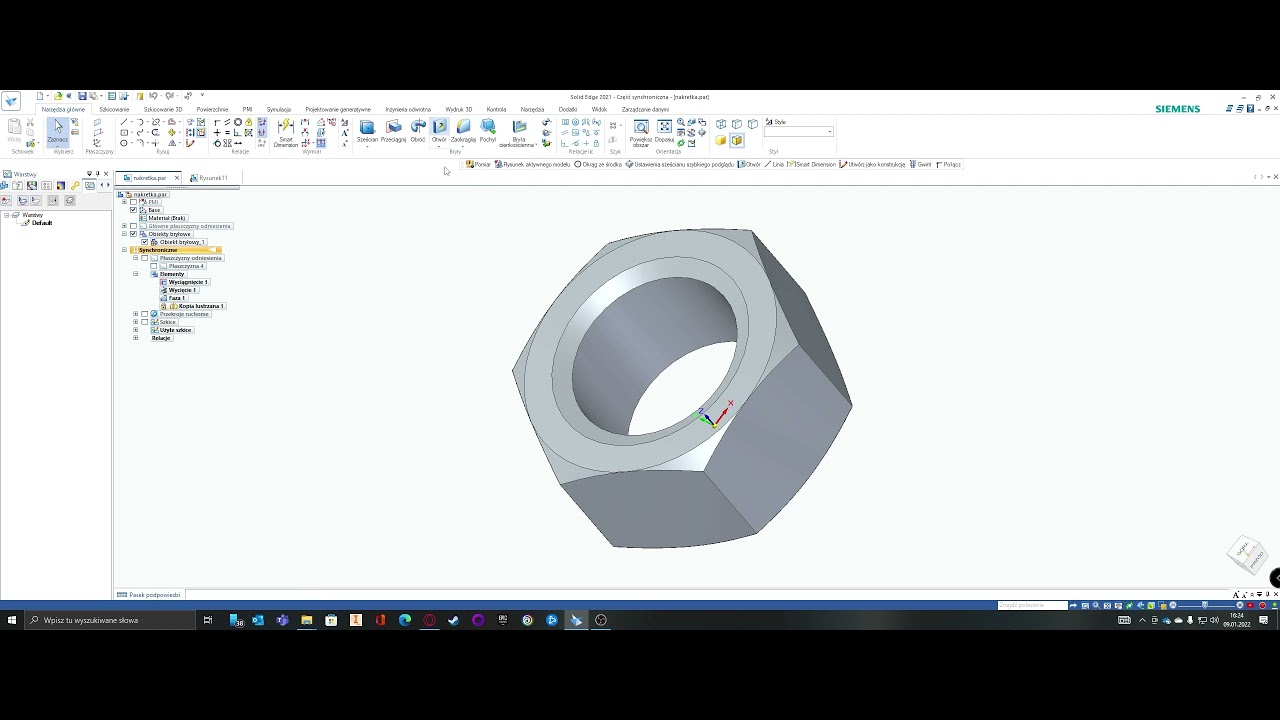 Egzamin zawodowy M44 - styczeń 2020 - 01-SG - CAD - Solid Edge